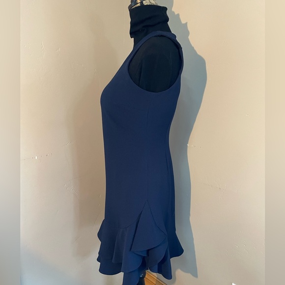 NWT Cynthia Rowley Navy blue dress Size 8, flounce/ruffle hem - Picture 2 of 9